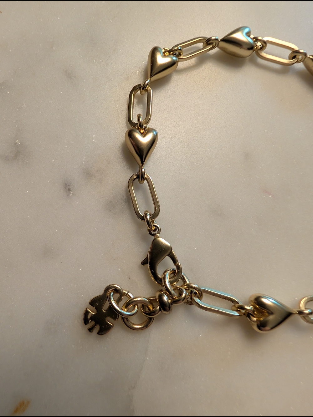 Lucky Brand Gold-tone Heart Link Bracelet - Women Jewelry Adjustable